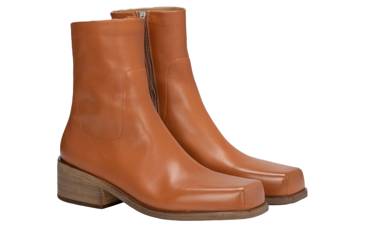 Marsèll Leather Ankle Boots 'Brown' 'Simple Fashion Square Toe' 圖 3