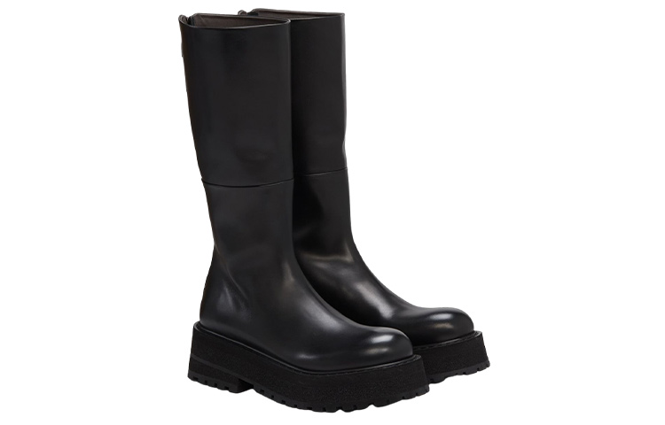 Lookbook 玛赛尔黑色拉链时尚高帮皮靴 MM4240118666