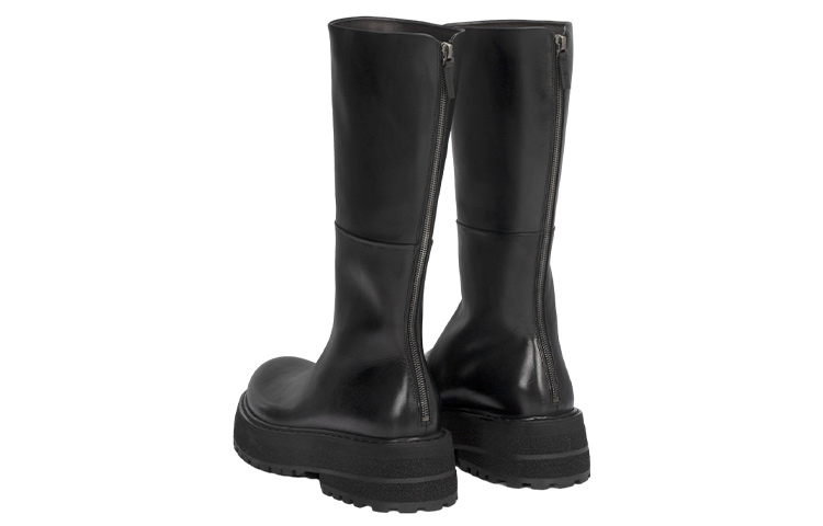 Shop 玛赛尔黑色拉链时尚高帮皮靴 MM4240118666