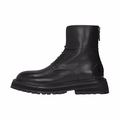 Marsèll Leather Lace-Up Ankle Boot 'Black Fashion'