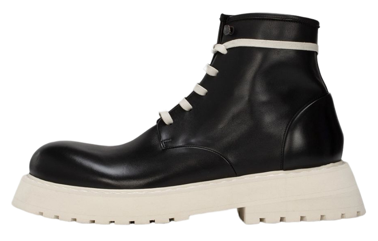 Marsèll Leather Lace-Up Ankle Boots 'Black and White' MM4186193666S180