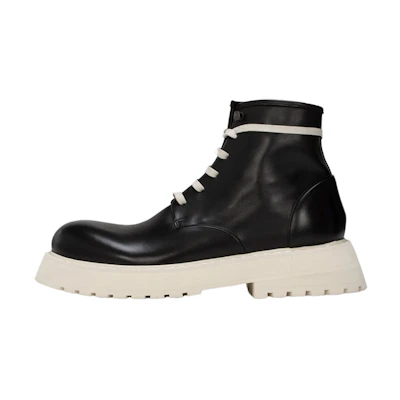 Marsèll Leather Lace-Up Ankle Boots 'Black and White'