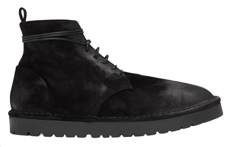 Marsèll Leather Lace-Up Flat Ankle Boots 'Black' 圖 2