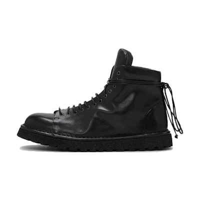 Marsèll Leather Lace-Up Round Toe CMFTable Short Boots 'Black'