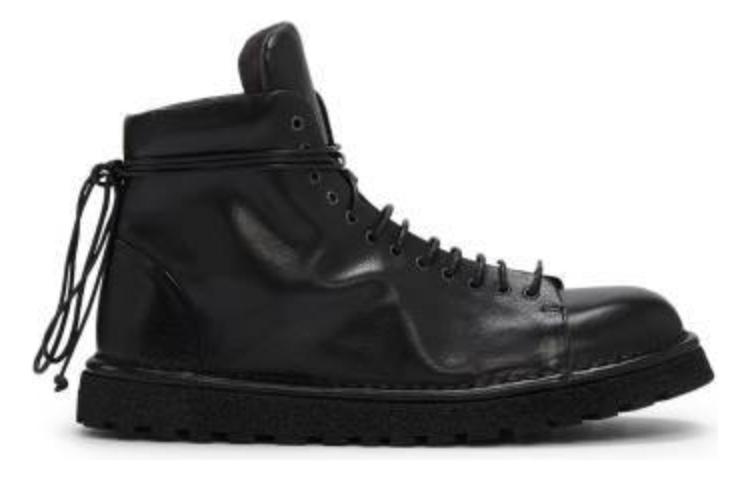 Order マルセル 本革 ラウンドトゥ 快適 ショートブーツ (黒) MMG351P150666