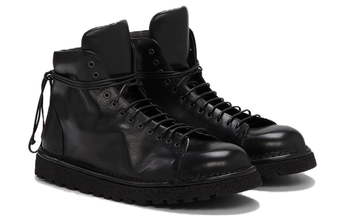 Lookbook マルセル 本革 ラウンドトゥ 快適 ショートブーツ (黒) MMG351P150666