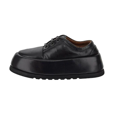 Marsèll Leather Round-Toe Lace-Up Low-Top 'Black'