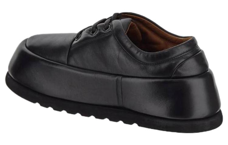 Shop Marsèll Leather Round-Toe Lace-Up Low-Top 'Black' MM4590088666
