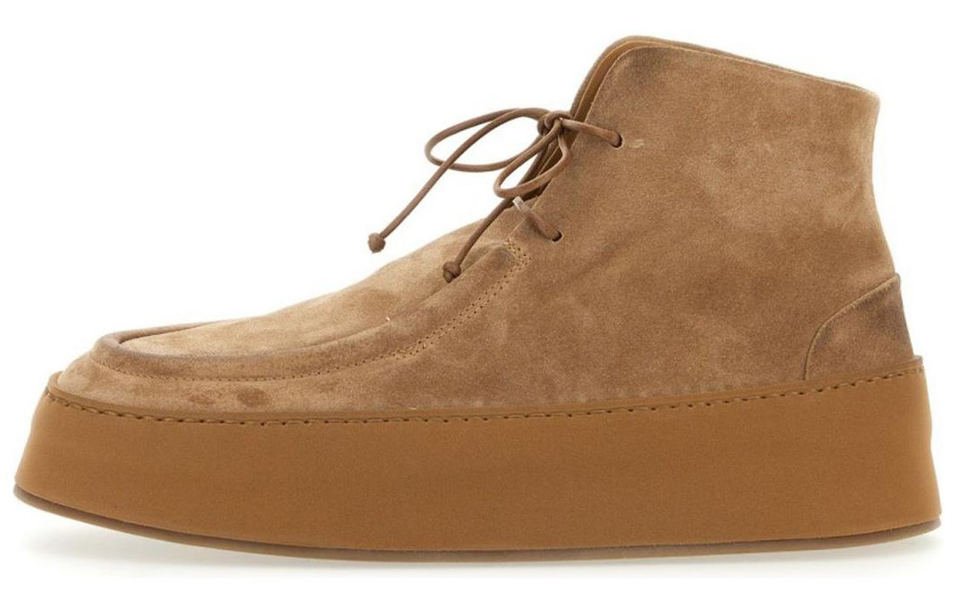 Marsèll Leather Round Toe Lace-Up Ankle Boots 'Brown'