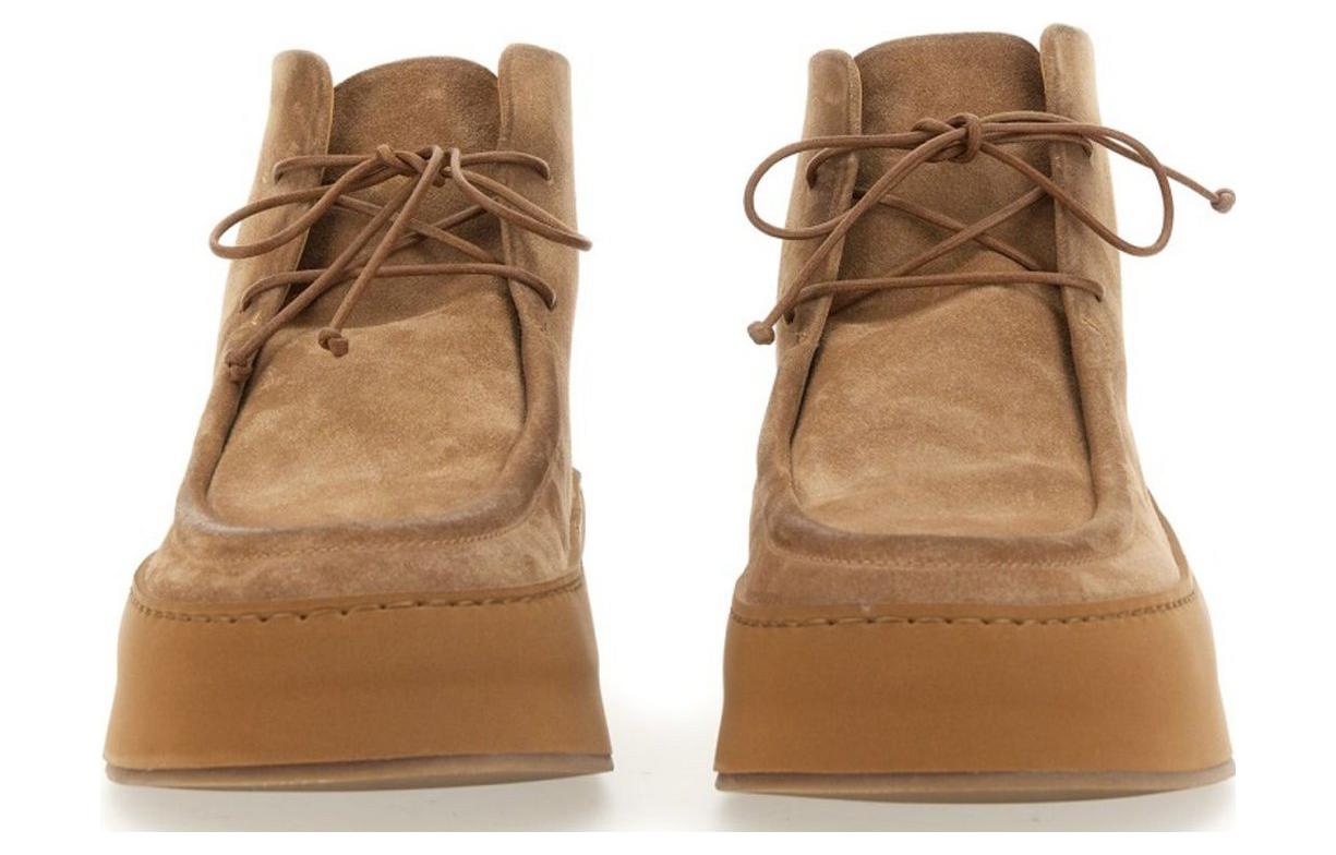 Marsèll Leather Round Toe Lace-Up Ankle Boots 'Brown' 圖 2