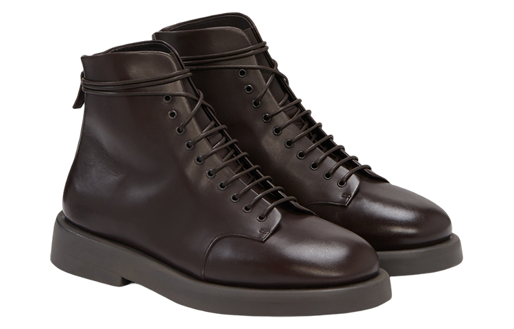 Lookbook Marsèll馬塞爾 皮革 圓頭拉鍊 短靴 男款 棕色