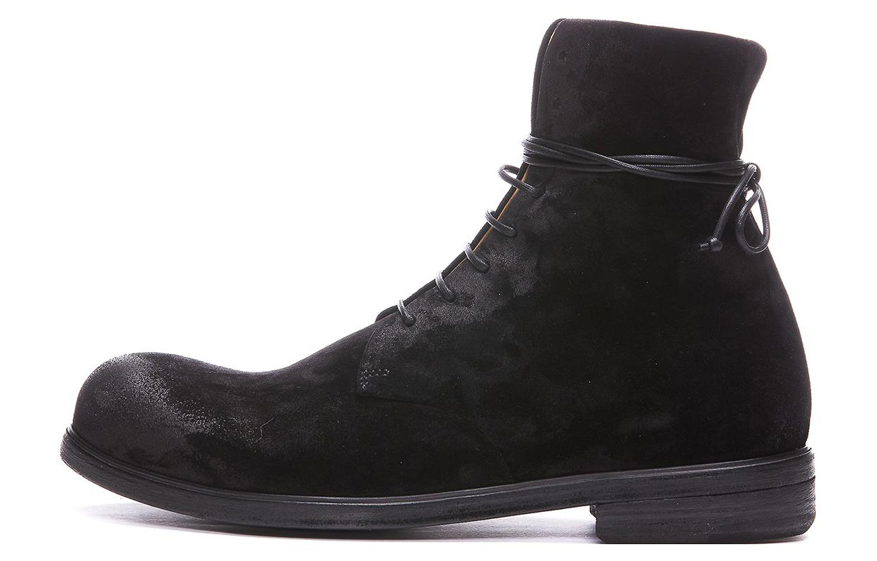 Marsèll Leather Suede Round Toe Lace-Up Ankle Boots 'Black' MM4570186666