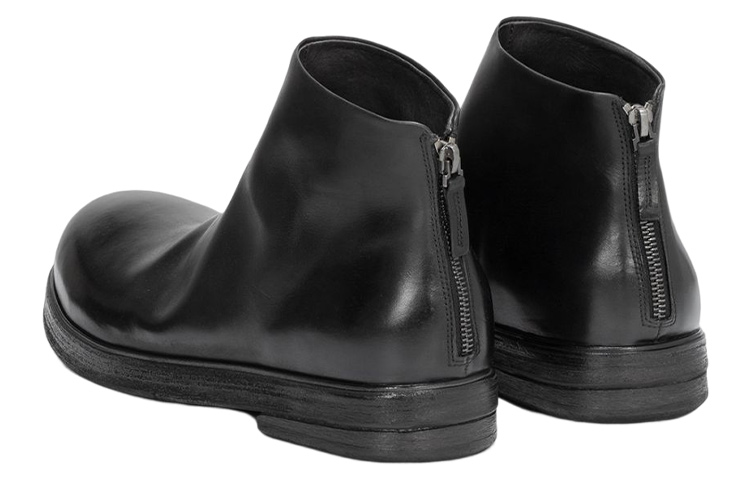 Shop Marsèll 黑色皮革時尚短靴 MM1332115666