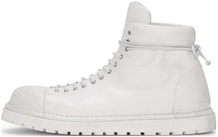 Marsèll Pallottola 'White Leather Round-Toe Lace-Up Boots' MMG351P150110 Marsèll Pallottola 'White Leather Round-Toe Lace-Up Boots' MMG351P150110