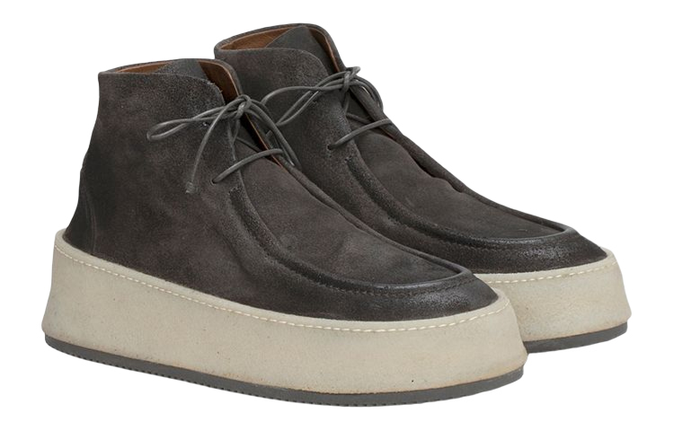 Lookbook Marsèll 莫瑟 爸爸拿 绒面革系帶短靴 深灰色