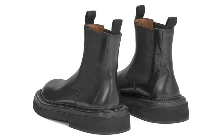 Shop Marsèll 馬塞爾 Pollicione 皮革鞋面切爾西靴 男款 黑色