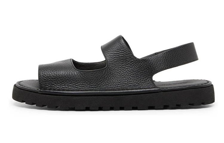 Marsèll Sanpomice Leather Sandal 'Black Slide'
