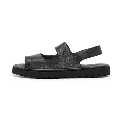 Marsèll Sanpomice Leather Sandal 'Black Slide'