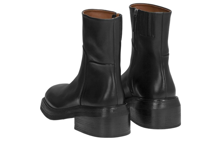 Marsèll Slip-On Leather Ankle Boots 'Black Fashion' 圖 4