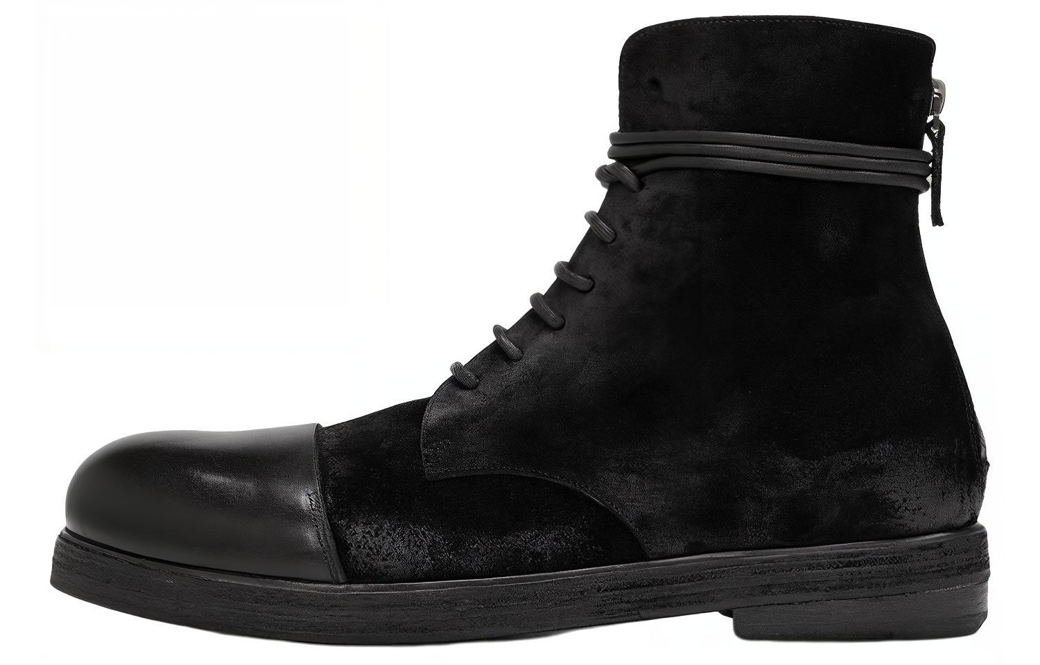 Marsèll Suede Fashion Lace-Up Ankle Boots 'Black'