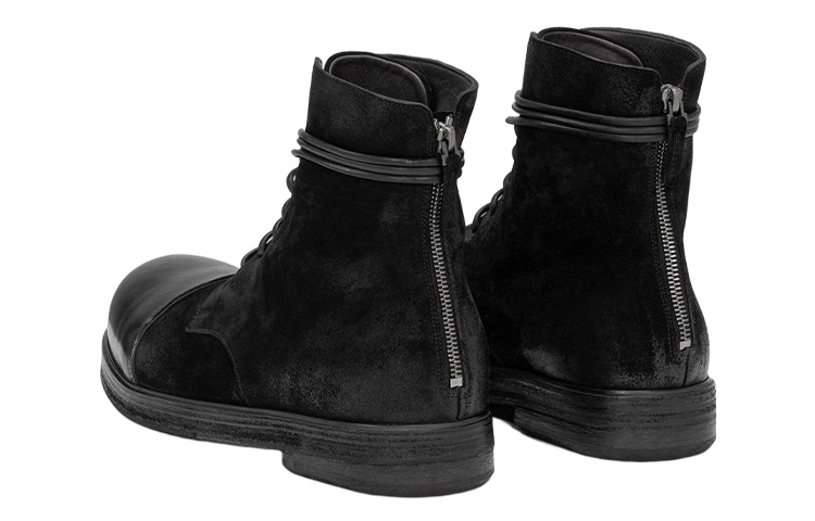 Marsèll Suede Fashion Lace-Up Ankle Boots 'Black' 圖 4