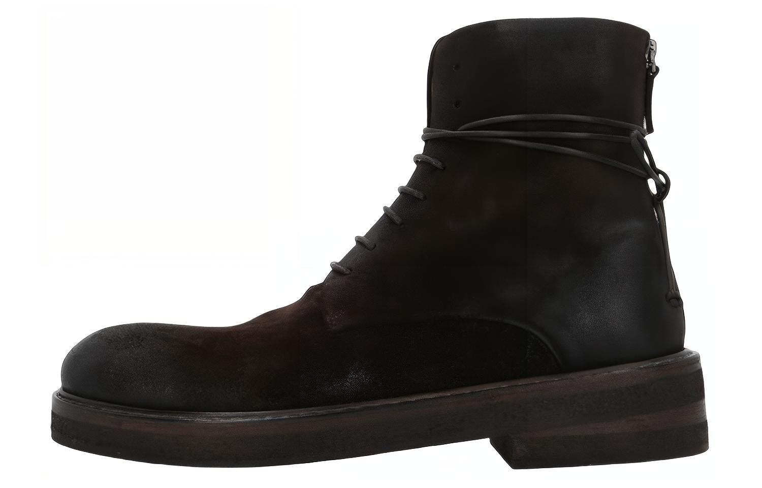 Marsèll Suede Lace-Up Ankle Boots 'Dark Brown'