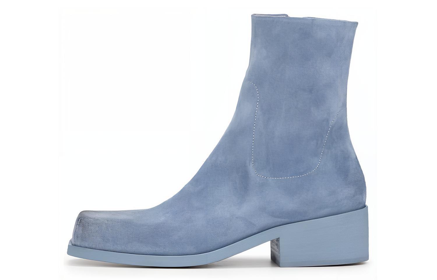 Marsèll Suede Slip-On Round Toe Ankle Boot 'Blue'