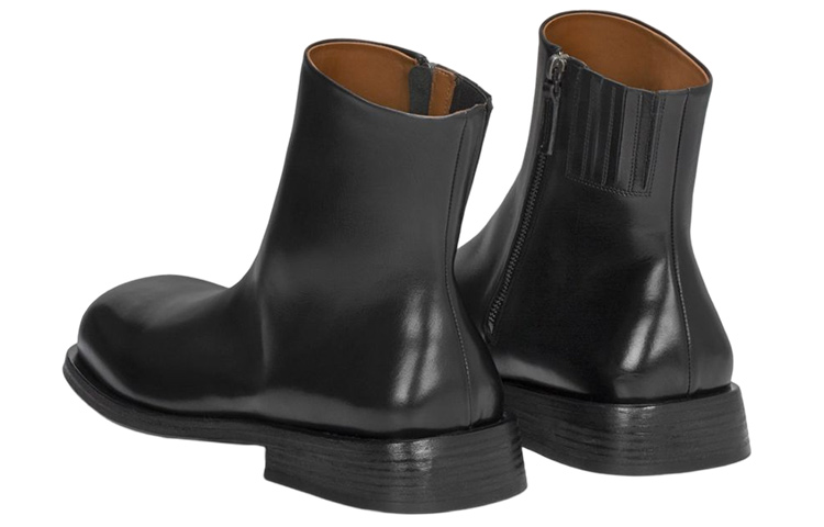 Shop Marsèll Tello 黑色皮革短靴 MM4475146666
