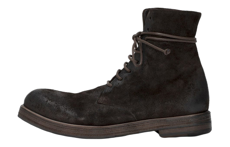 Marsèll Zucca Zeppa 'Deep Brown Leather Lace-Up Ankle Boot'