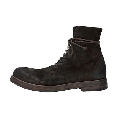 Marsèll Zucca Zeppa 'Deep Brown Leather Lace-Up Ankle Boot'