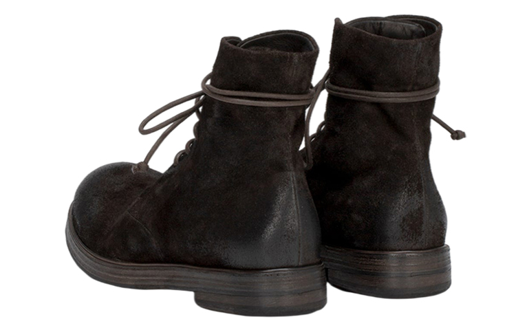 Marsèll Zucca Zeppa 'Deep Brown Leather Lace-Up Ankle Boot' 圖 4