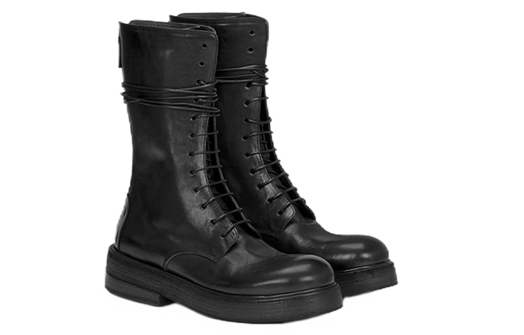 Lookbook Botas Marsèll Zuccolona de piel negra con cordones MM4111164666