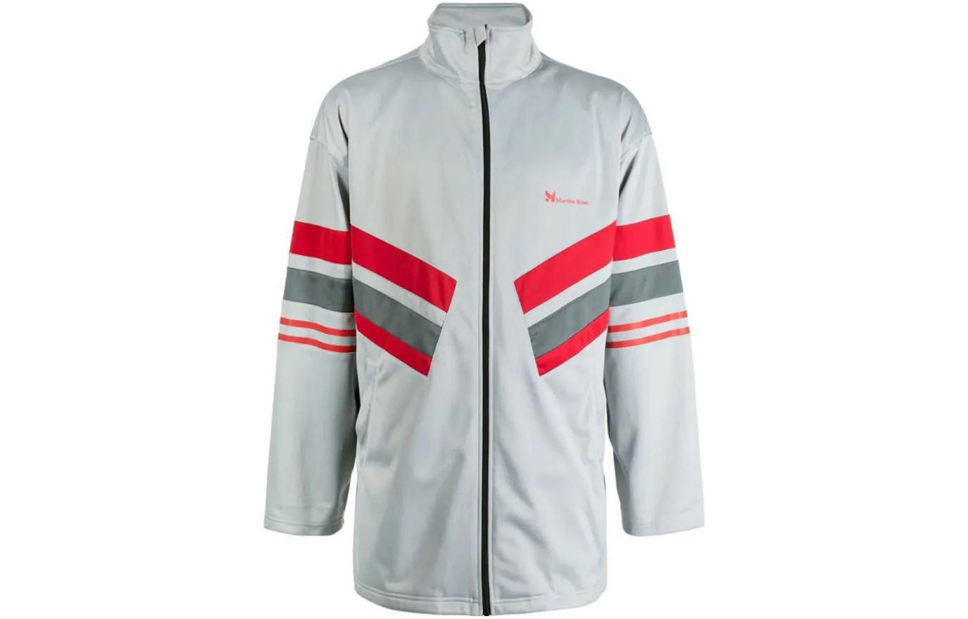 Martine Rose  Silver White Zip-Up Loose-Fit High-Neck Jacket MRAW22-121-Clothing