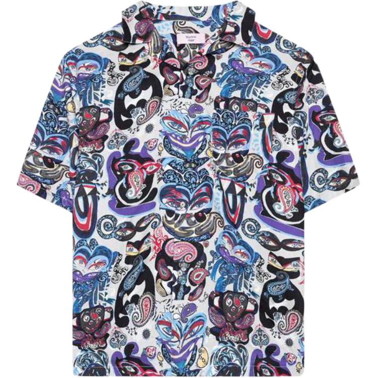 Martine Rose All-Over Print Cuban Collar Shirt MRAW23421GREY
