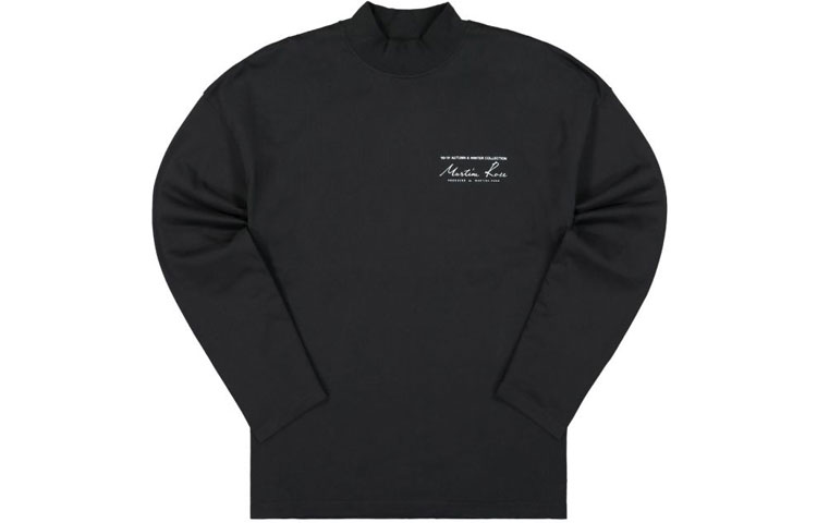 Martine Rose FW21 Cotton Slogan Logo Long Sleeve T-Shirt Black (). M605JC