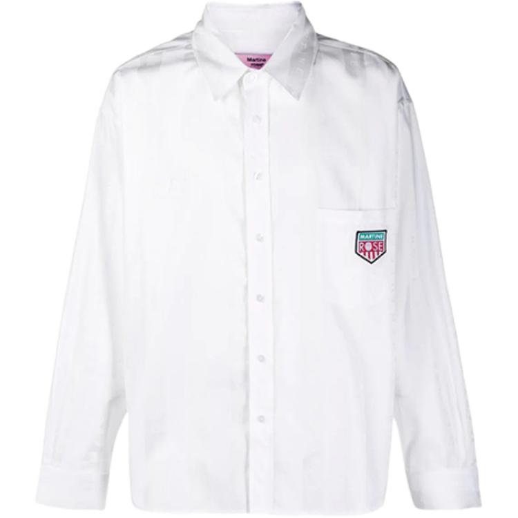Martine Rose FW21 White Logo Jacquard Long Sleeve Shirt Unisex S10MR428IWHITE