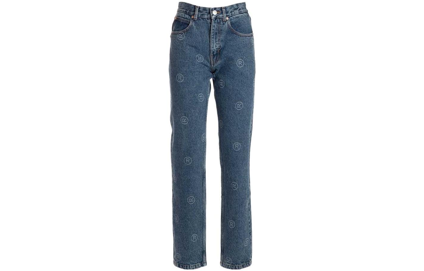 Martine Rose FW22 Logo Printed Mid-Rise Straight Jeans Men’s Denim Blue CMRAW22204BWWR