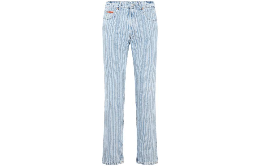 Martine Rose FW23 Striped Print Straight Leg Jeans Blue - . CMRAW23204BLUE