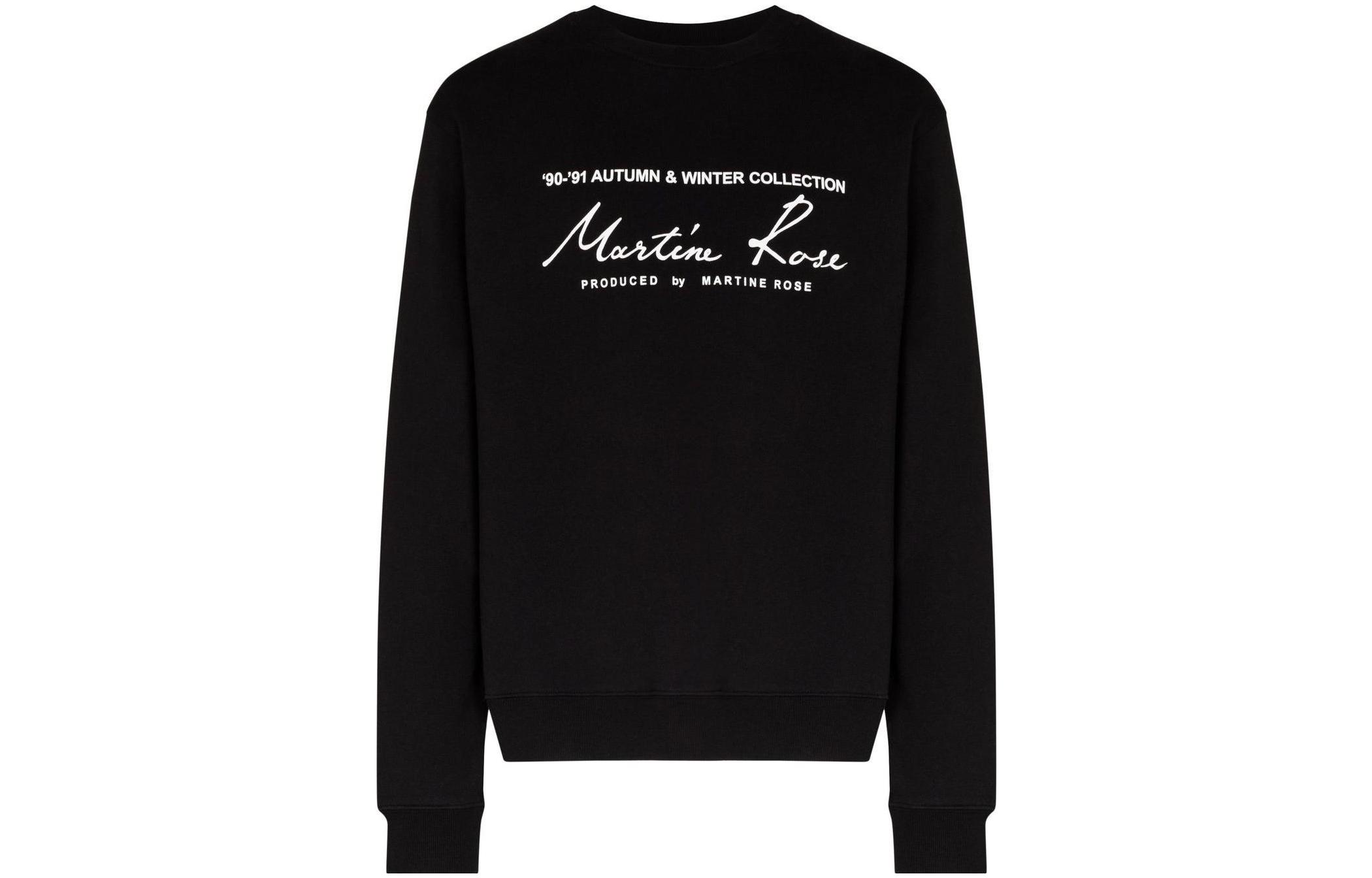 Martine Rose SS22 Logo Contrast Pullover Sweatshirt Unisex Black CMR601FL-BLACK