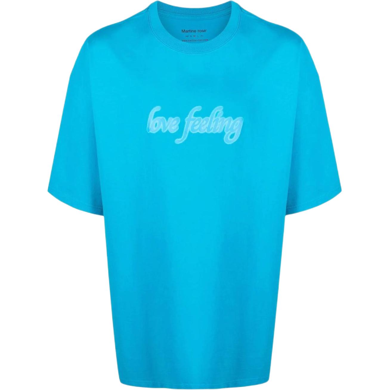 Martine Rose SS22 Slogan Print Half-Sleeve Unisex T-Shirt Blue MRSS22621HB