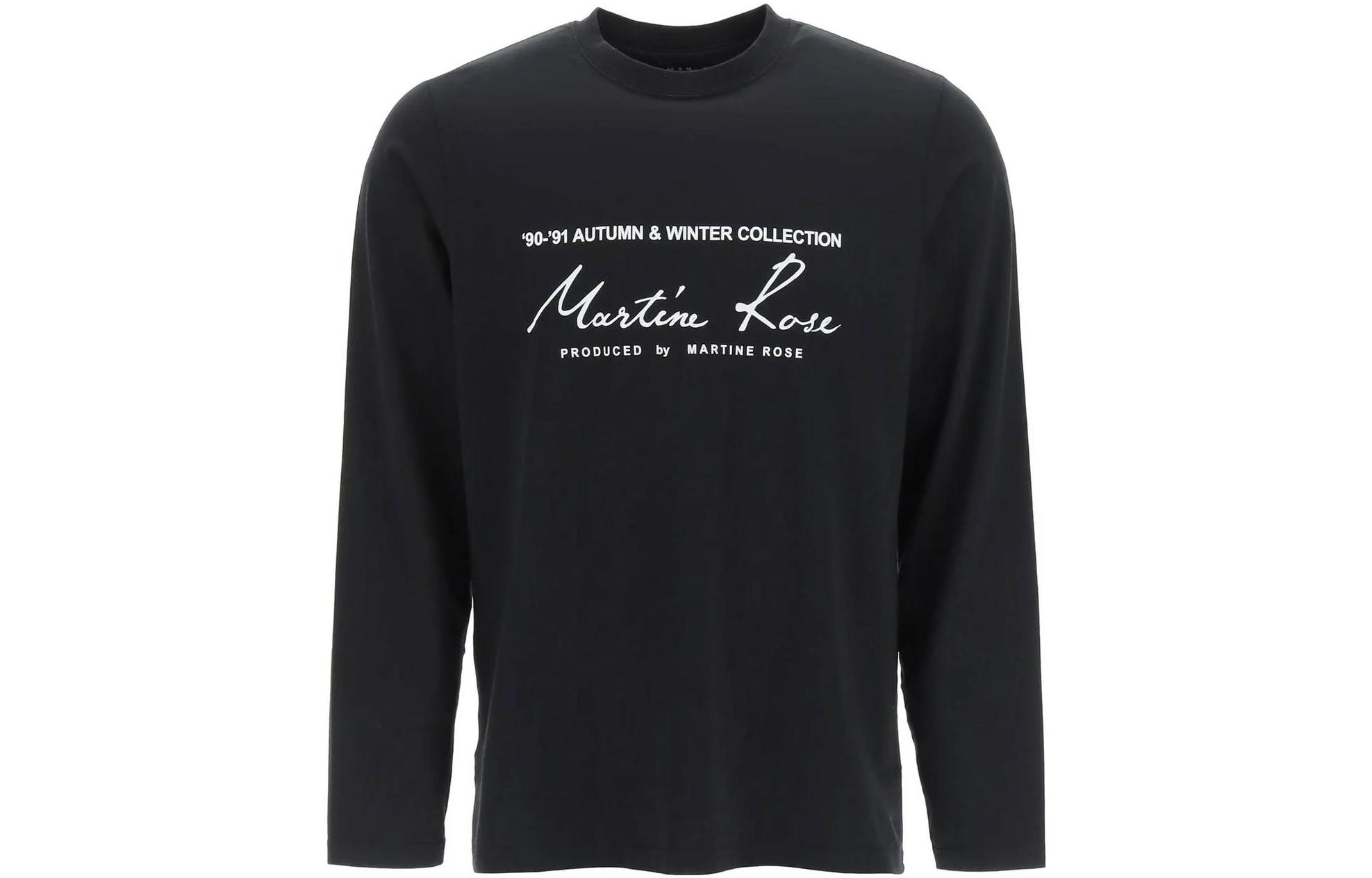 Martine Rose SS23 Letter Print Crewneck Long Sleeve T-Shirt Unisex Black CMRSS31604JC-BLACK