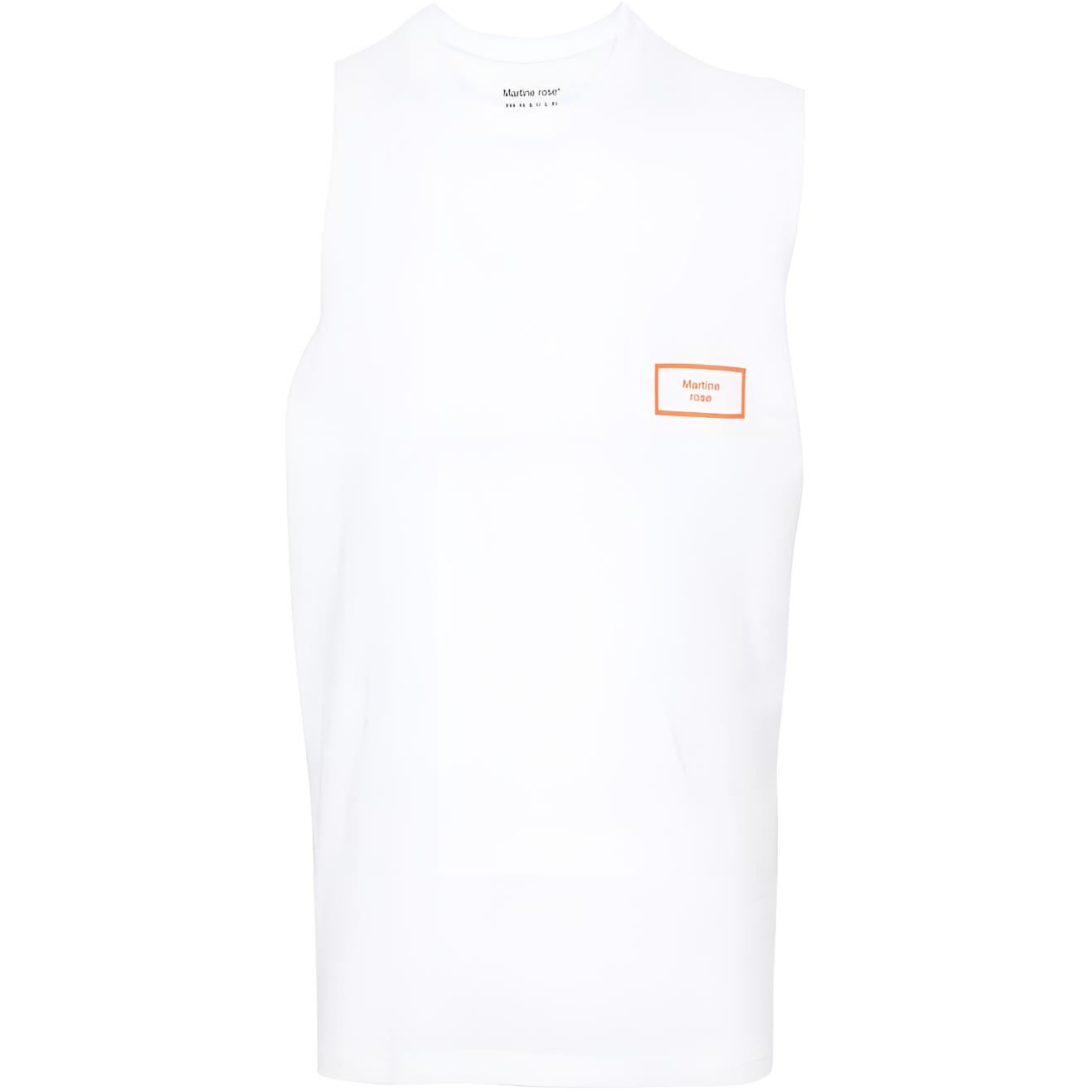 Martine Rose SS24 Logo Knit Sleeveless Pullover Vest White Unisex. CMRSS24622-WHITE