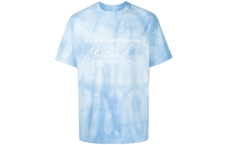 Martine Rose Tie-Dye Logo Crewneck T-Shirt Unisex Blue MR603T-MR061