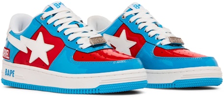 Marvel Comics x BAPE Bapesta FS-001 Low 'Captain America' Sepatu Sneakers 804 Cheap Marvel Comics x BAPE Bapesta FS-001 Low 'Captain America' Sepatu Sneakers 804