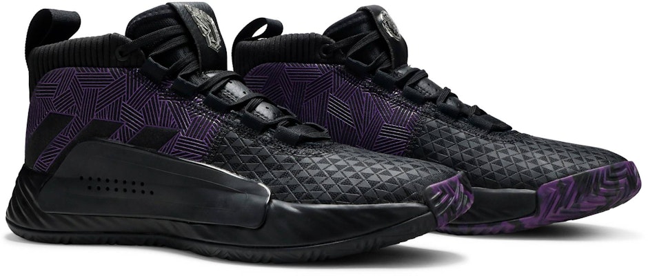 MARVEL x adidas Dame 5 “黑豹“ 利拉德 複仇者聯盟黑豹聯名 防滑輕便 中筒 籃球鞋 男款 黑紫 Cheap MARVEL x adidas Dame 5 “黑豹“ 利拉德 複仇者聯盟黑豹聯名 防滑輕便 中筒 籃球鞋 男款 黑紫