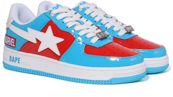 MARVEL/漫威 x A BATHING APE STA 潮流漫威聯名 美國隊長 時尚板鞋 男款 白藍紅 Order MARVEL/漫威 x A BATHING APE STA 潮流漫威聯名 美國隊長 時尚板鞋 男款 白藍紅