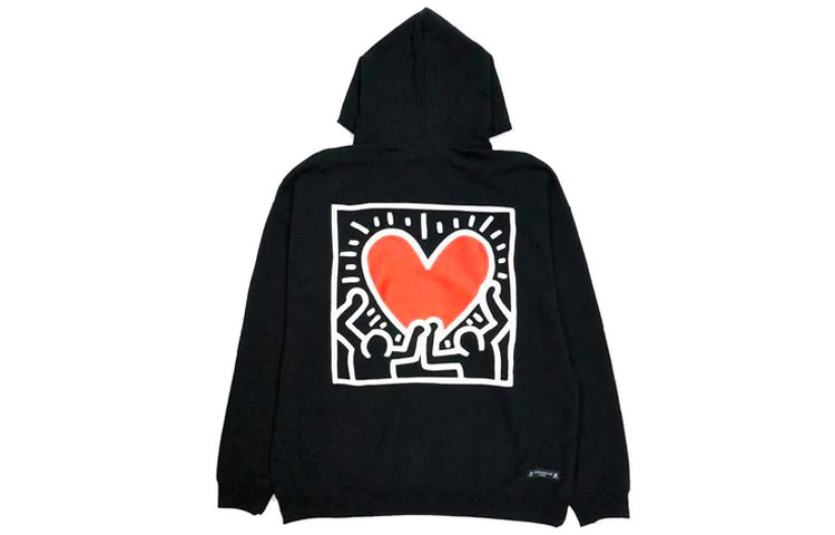 Mastermind Keith Haring FW21 Single Heart Hoodie Black Collaboration 9979231002