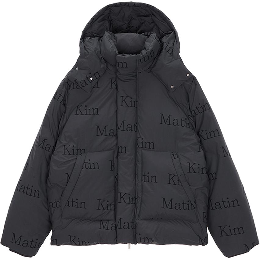 Order MATIN KIM Jaket Puffer Lengan Panjang Unisex Motif Huruf Warna Charcoal. MK239ODW005MCH