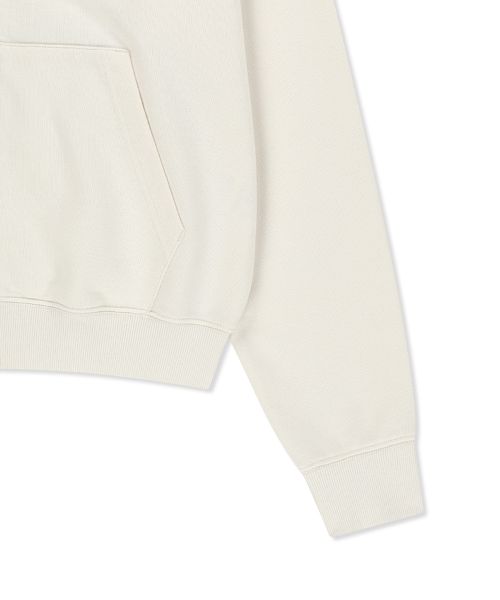 Shop Matin Kim Back Logo Essential Zip-Up Hoodie in Ivory MK2600JP303VIV