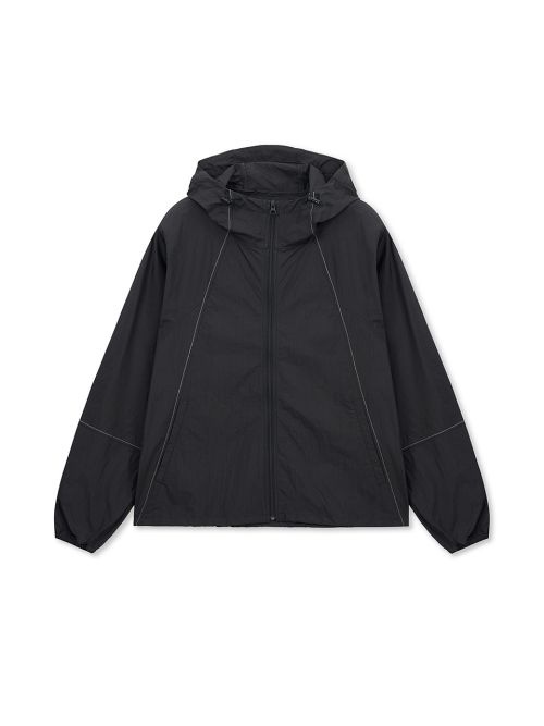 Matin Kim Back Logo Hoodie Windbreaker - Black MK2611JP302UBB